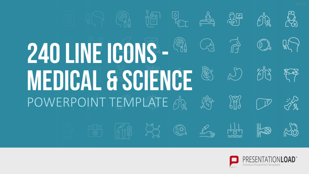 240 Line Icons – Medizin & Wissenschaft PowerPoint-Vorlage