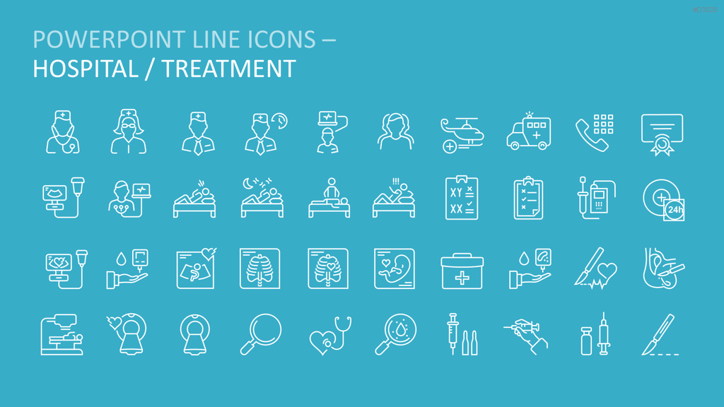 240 Line Icons – Medizin & Wissenschaft PowerPoint-Vorlage