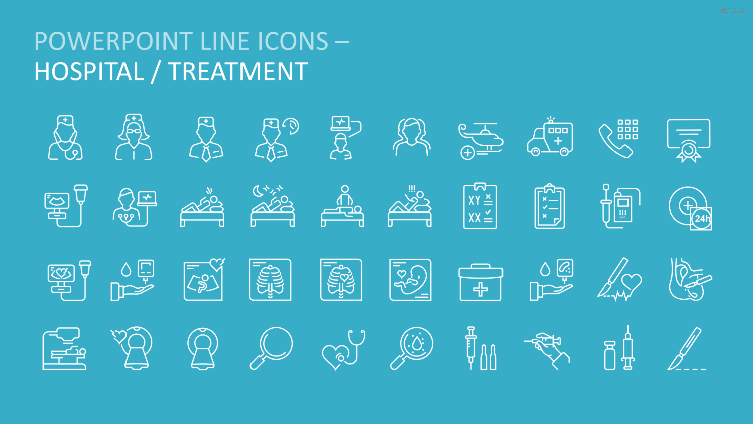 240 Line Icons – Medizin & Wissenschaft PowerPoint-Vorlage