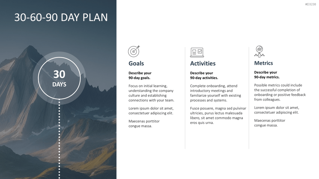 30-60-90 Day Plan PowerPoint-Vorlage