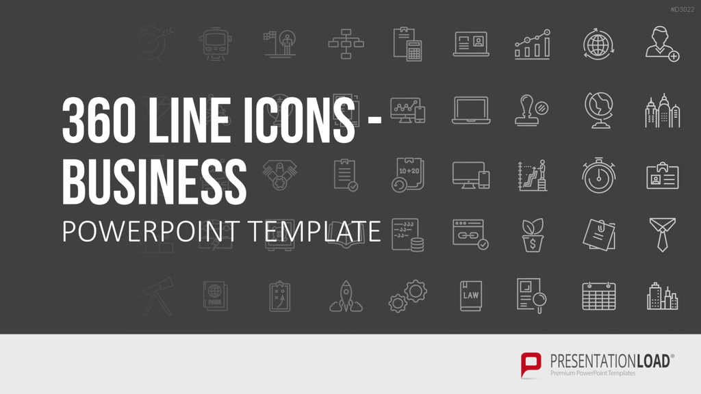Line Icons - Business PowerPoint-Vorlage