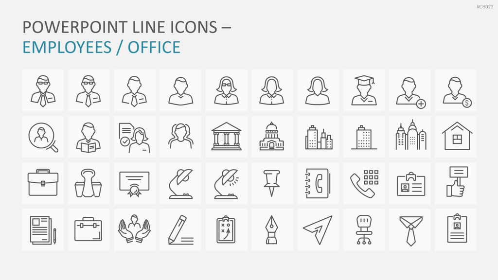 Line Icons - Business PowerPoint-Vorlage