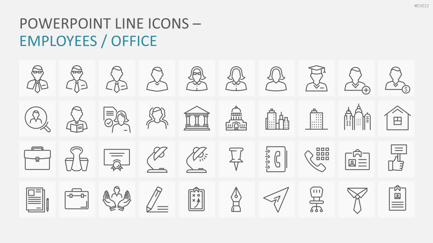 Line Icons - Business PowerPoint-Vorlage