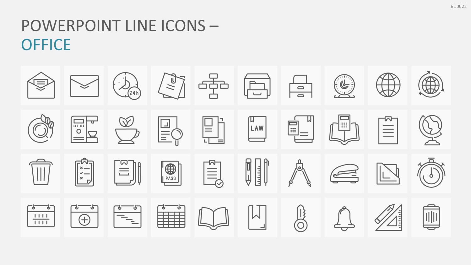 Line Icons - Business PowerPoint-Vorlage