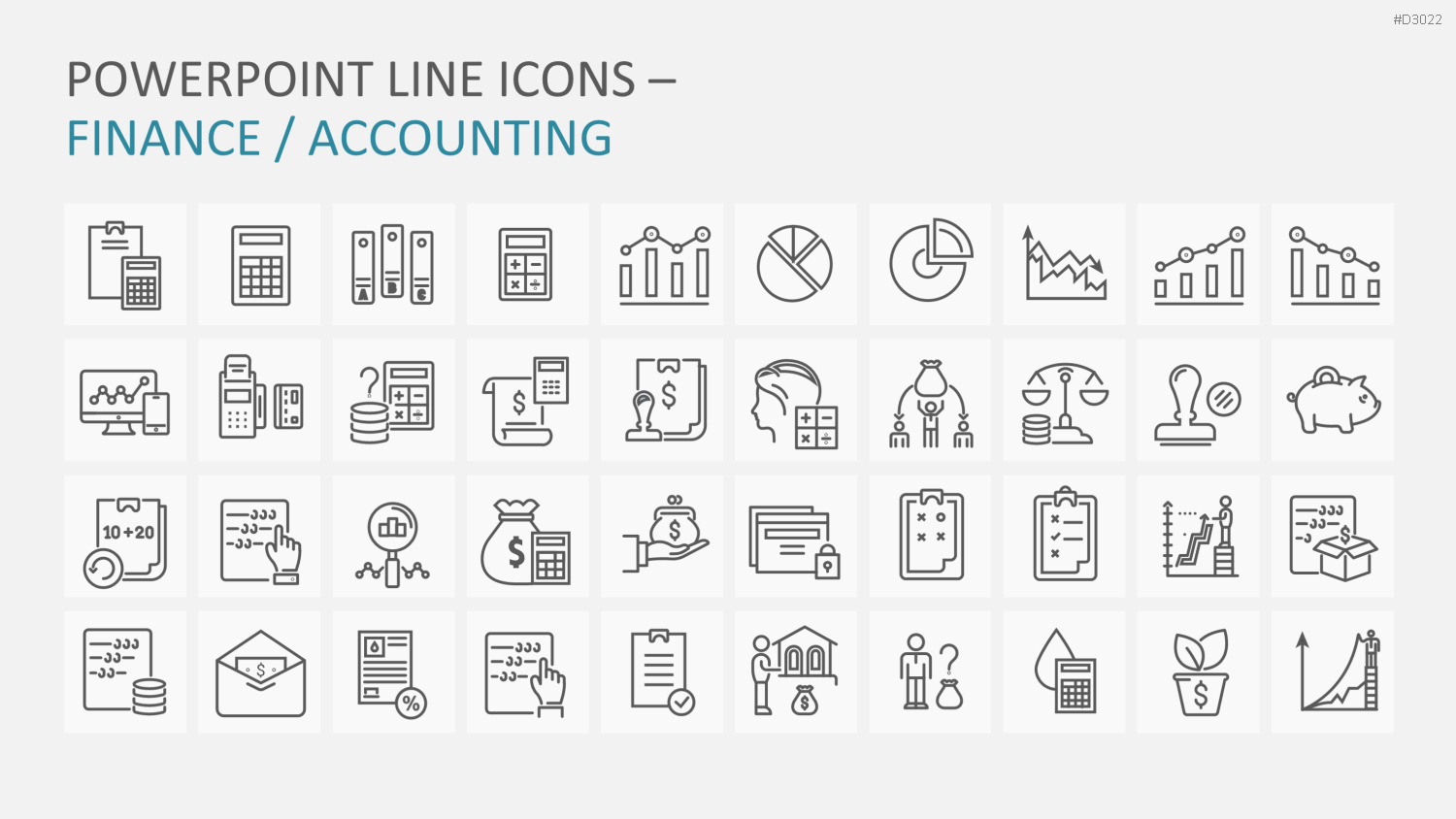 Line Icons - Business PowerPoint-Vorlage