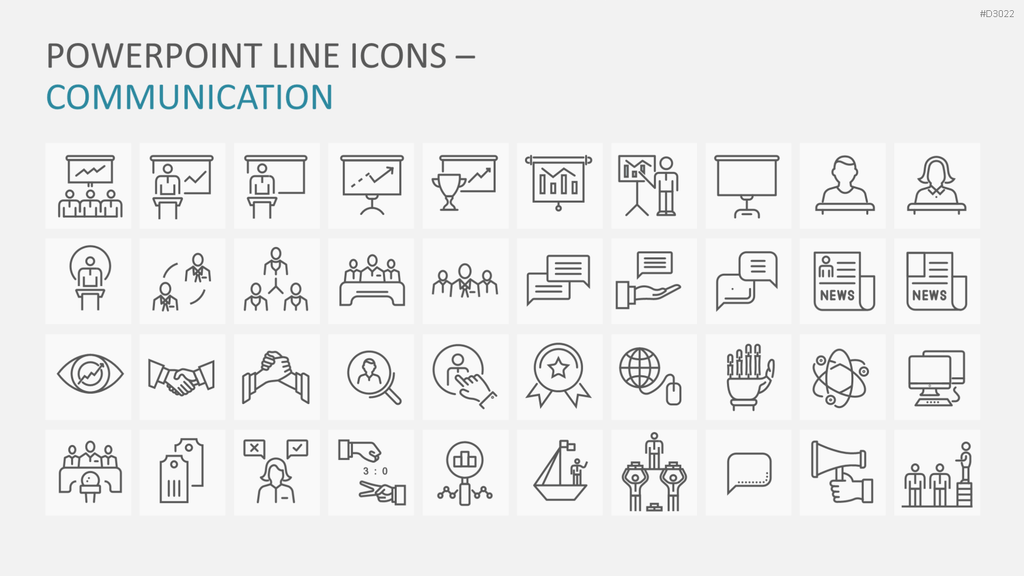 Line Icons - Business PowerPoint-Vorlage