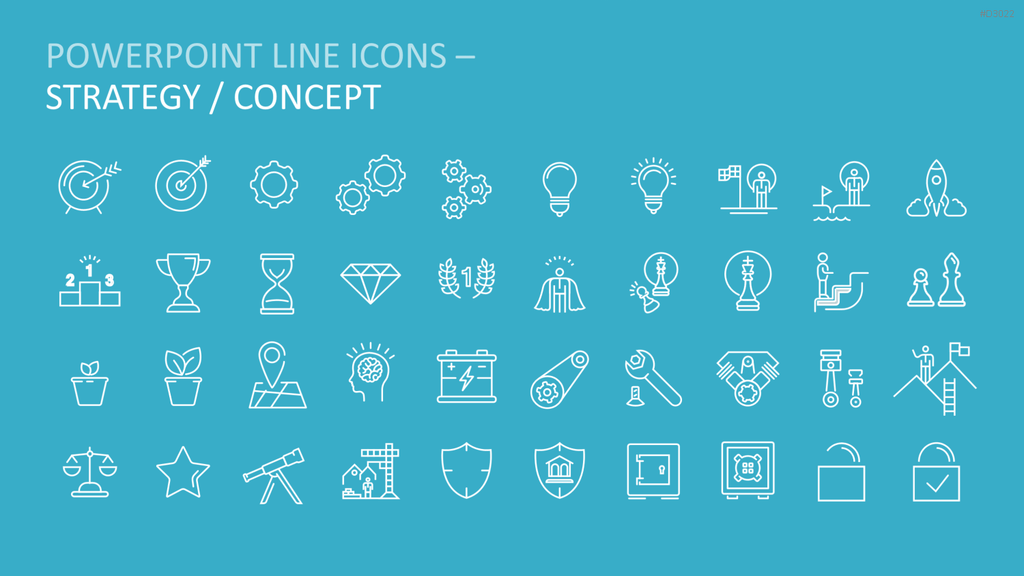Line Icons - Business PowerPoint-Vorlage