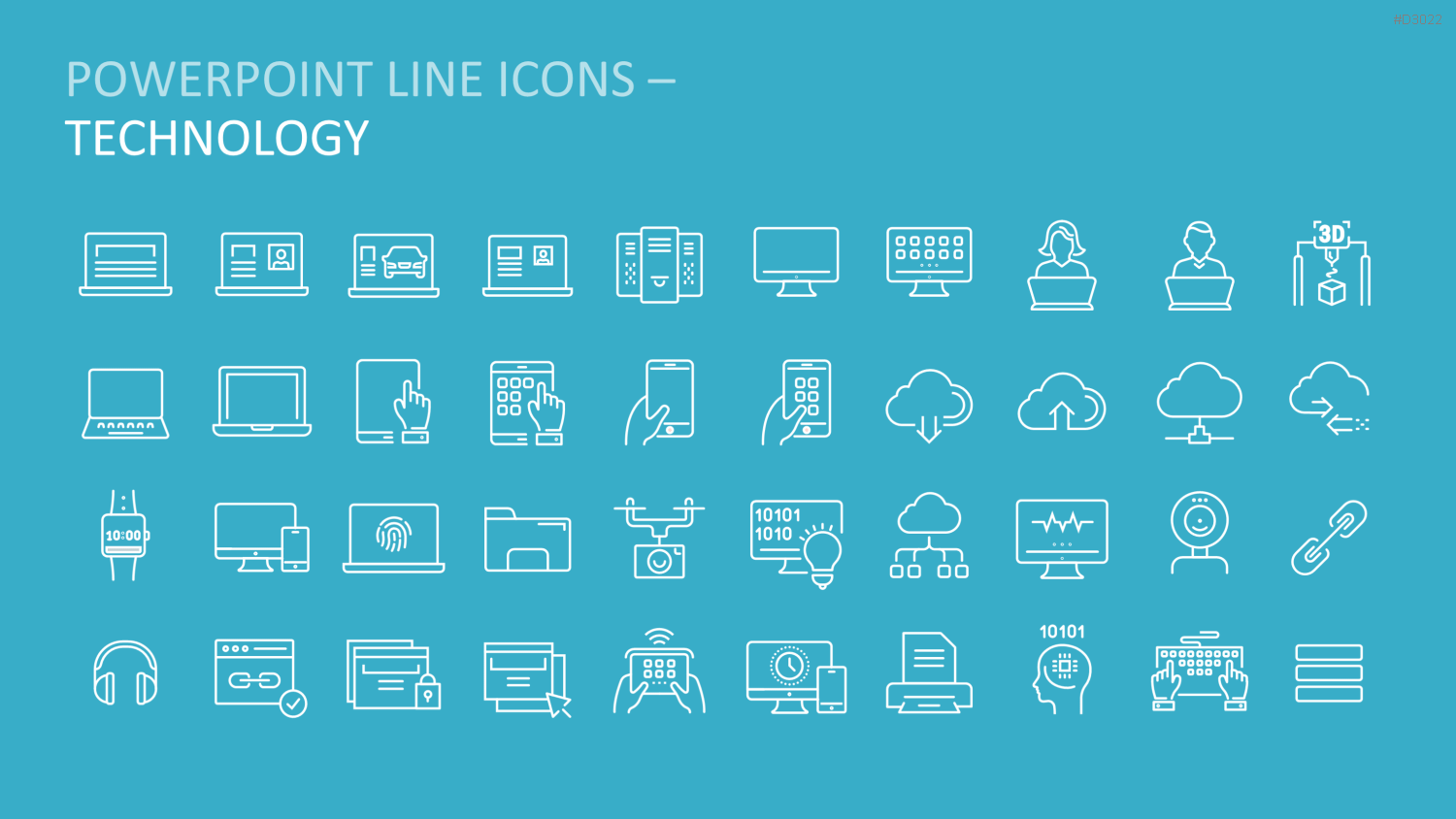 Line Icons - Business PowerPoint-Vorlage