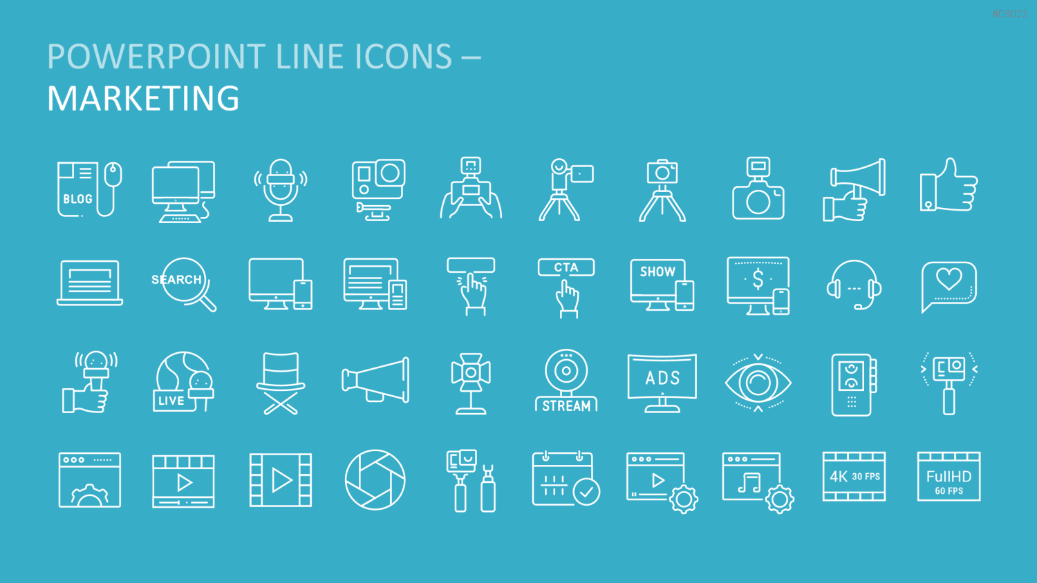 Line Icons - Business PowerPoint-Vorlage