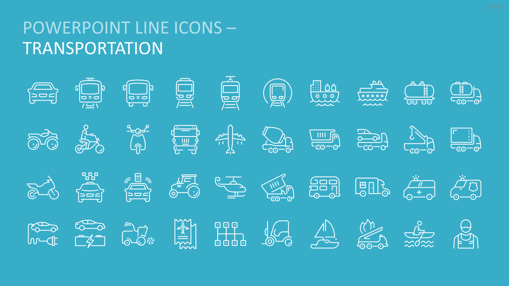 Line Icons - Business PowerPoint-Vorlage