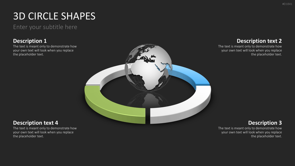 3D-Kreisdiagramme PowerPoint-Vorlage