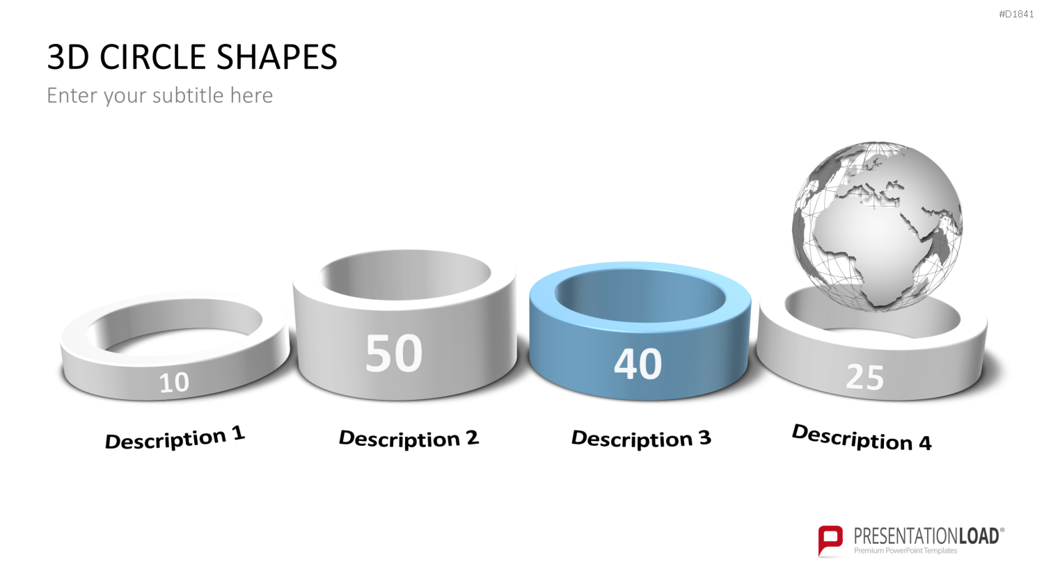 3D-Kreisdiagramme PowerPoint-Vorlage