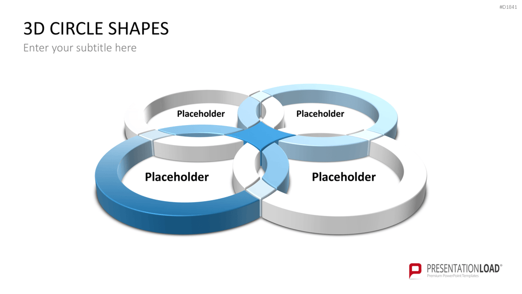 3D-Kreisdiagramme PowerPoint-Vorlage