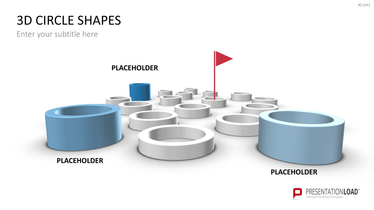3D-Kreisdiagramme PowerPoint-Vorlage