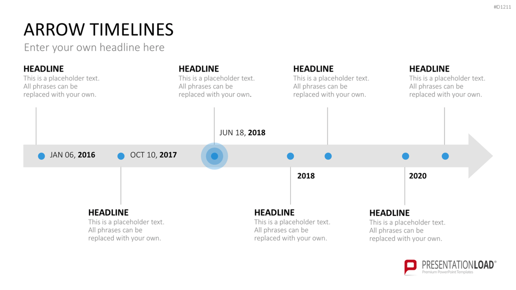 Arrow Timeline Vorlagen PowerPoint-Vorlage