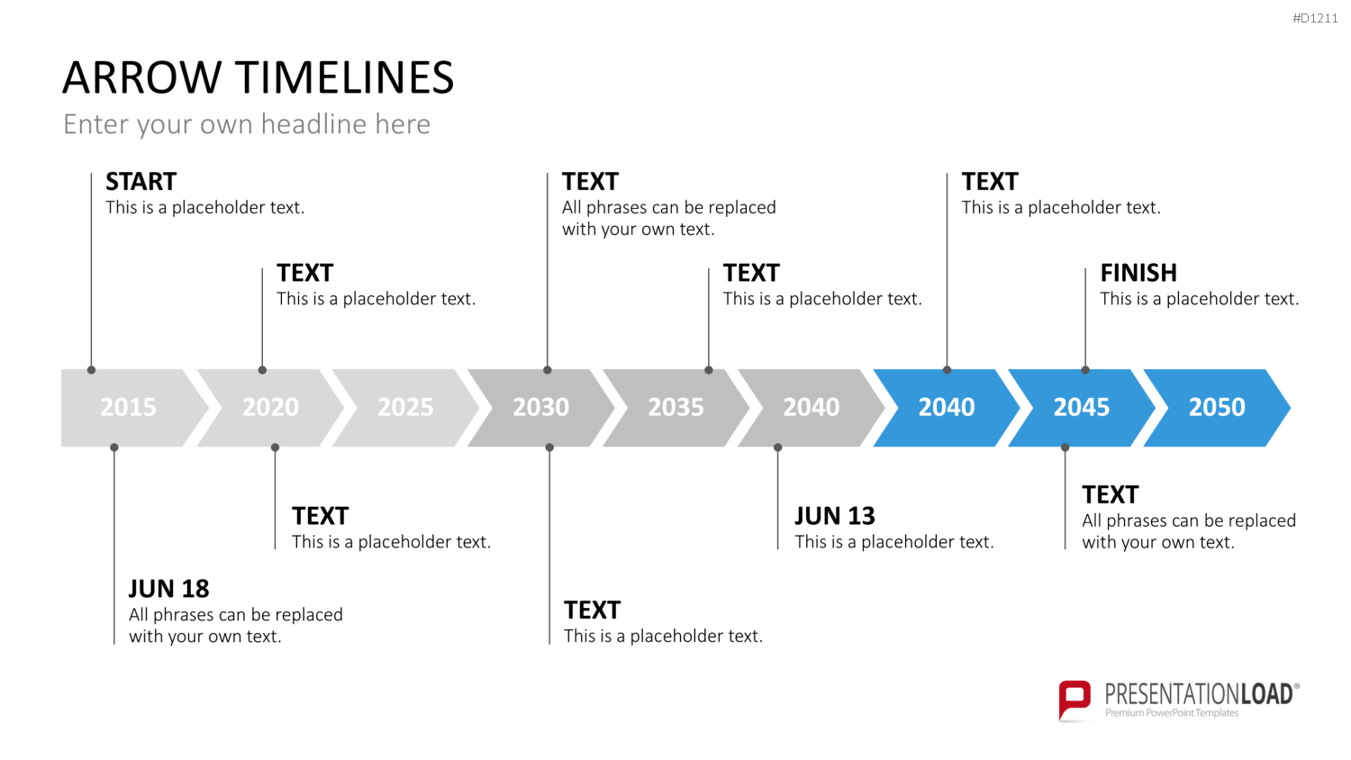 Arrow Timeline Vorlagen PowerPoint-Vorlage
