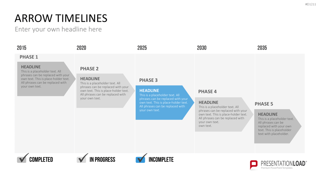 Arrow Timeline Vorlagen PowerPoint-Vorlage