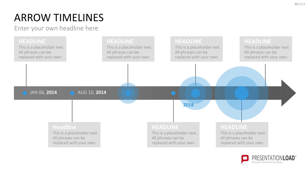 Arrow Timeline Vorlagen PowerPoint-Vorlage