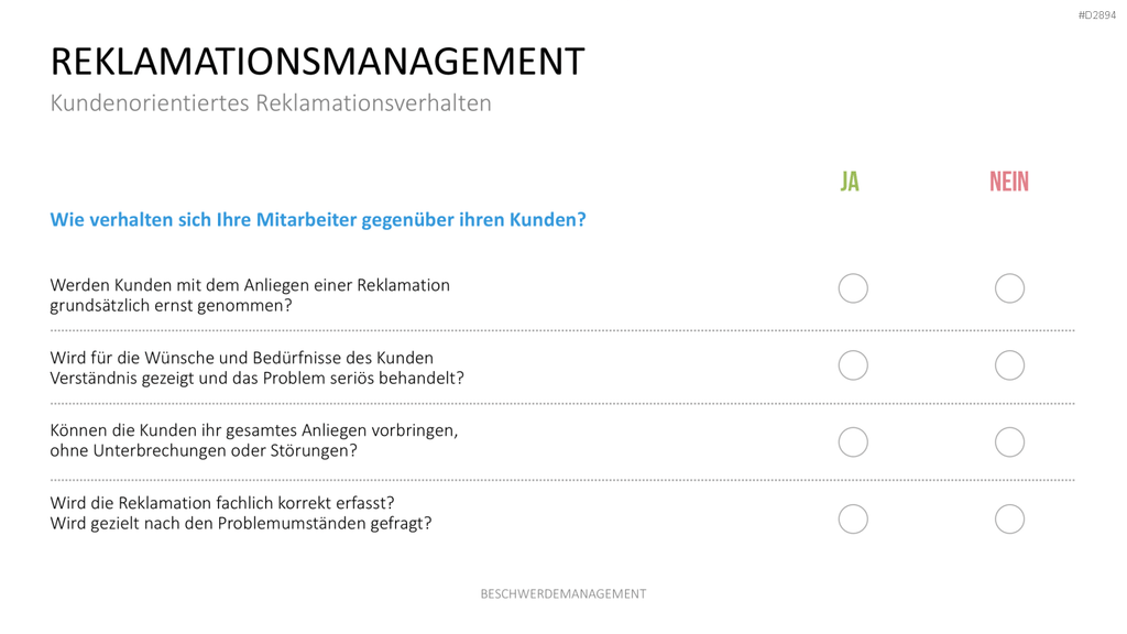 Beschwerdemanagement PowerPoint-Vorlage