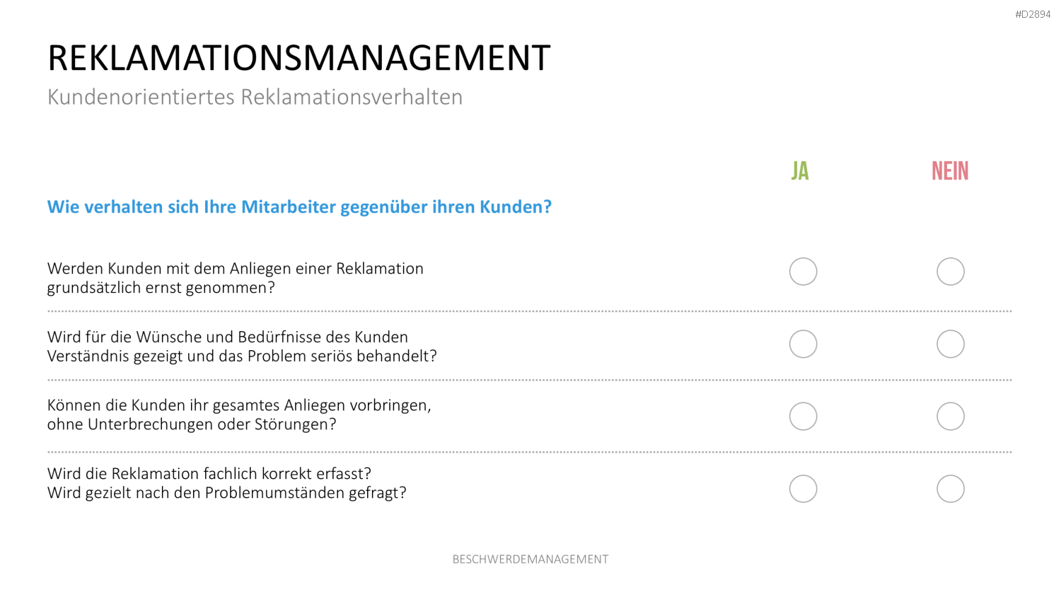 Beschwerdemanagement PowerPoint-Vorlage