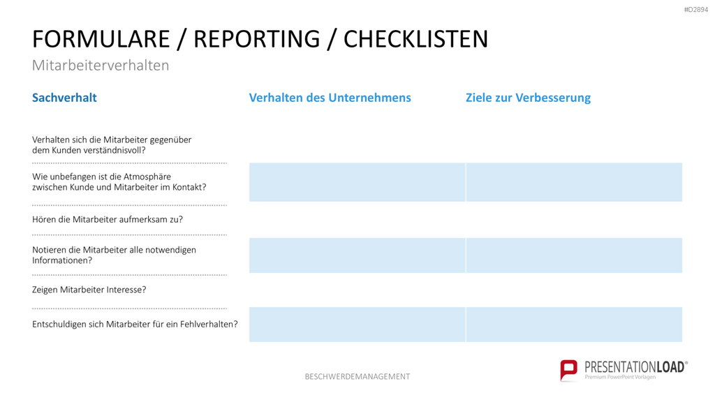 Beschwerdemanagement PowerPoint-Vorlage