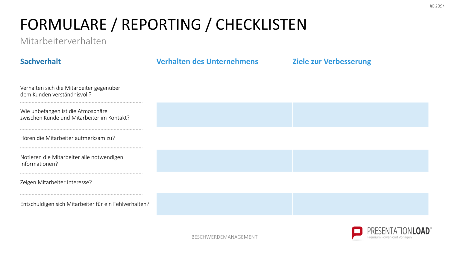 Beschwerdemanagement PowerPoint-Vorlage