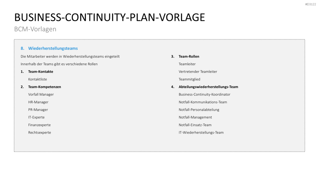 Business-Continuity-Management PowerPoint-Vorlage