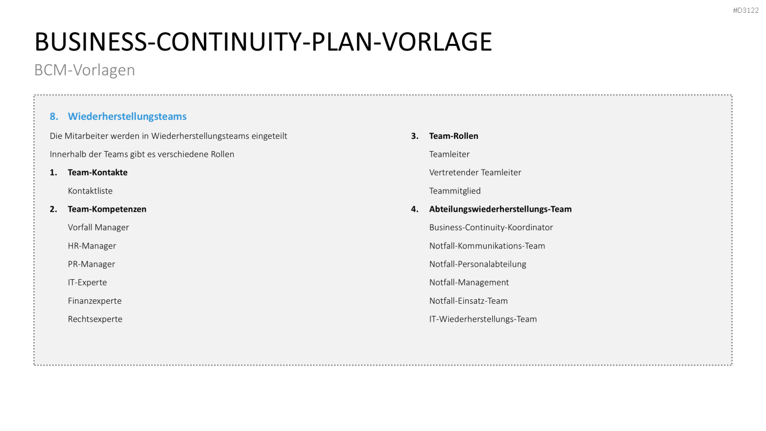 Business-Continuity-Management PowerPoint-Vorlage