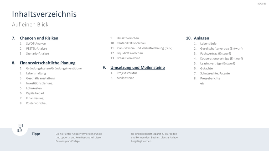 Businessplan PowerPoint-Vorlage