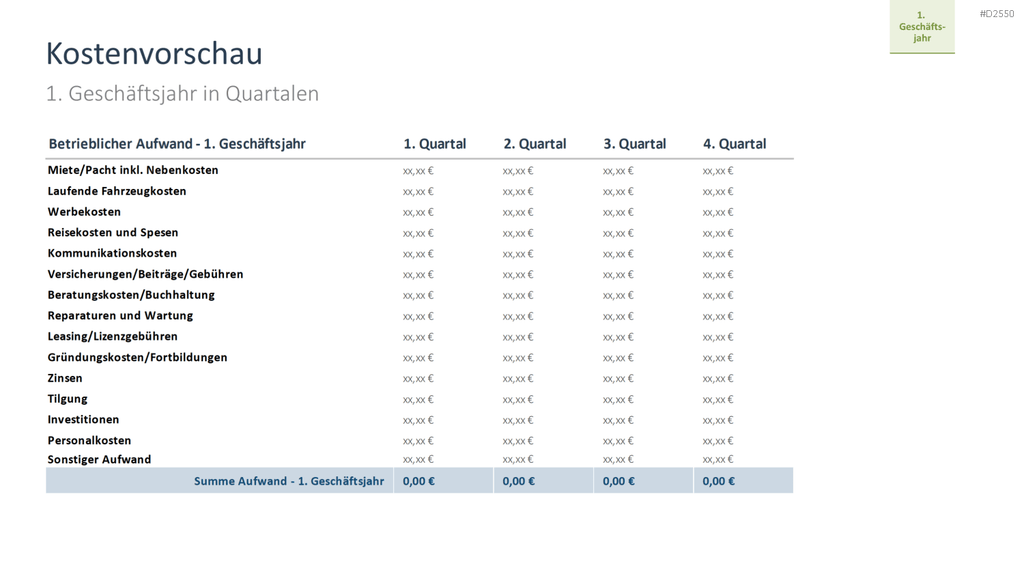 Businessplan PowerPoint-Vorlage