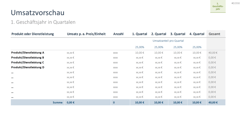 Businessplan PowerPoint-Vorlage