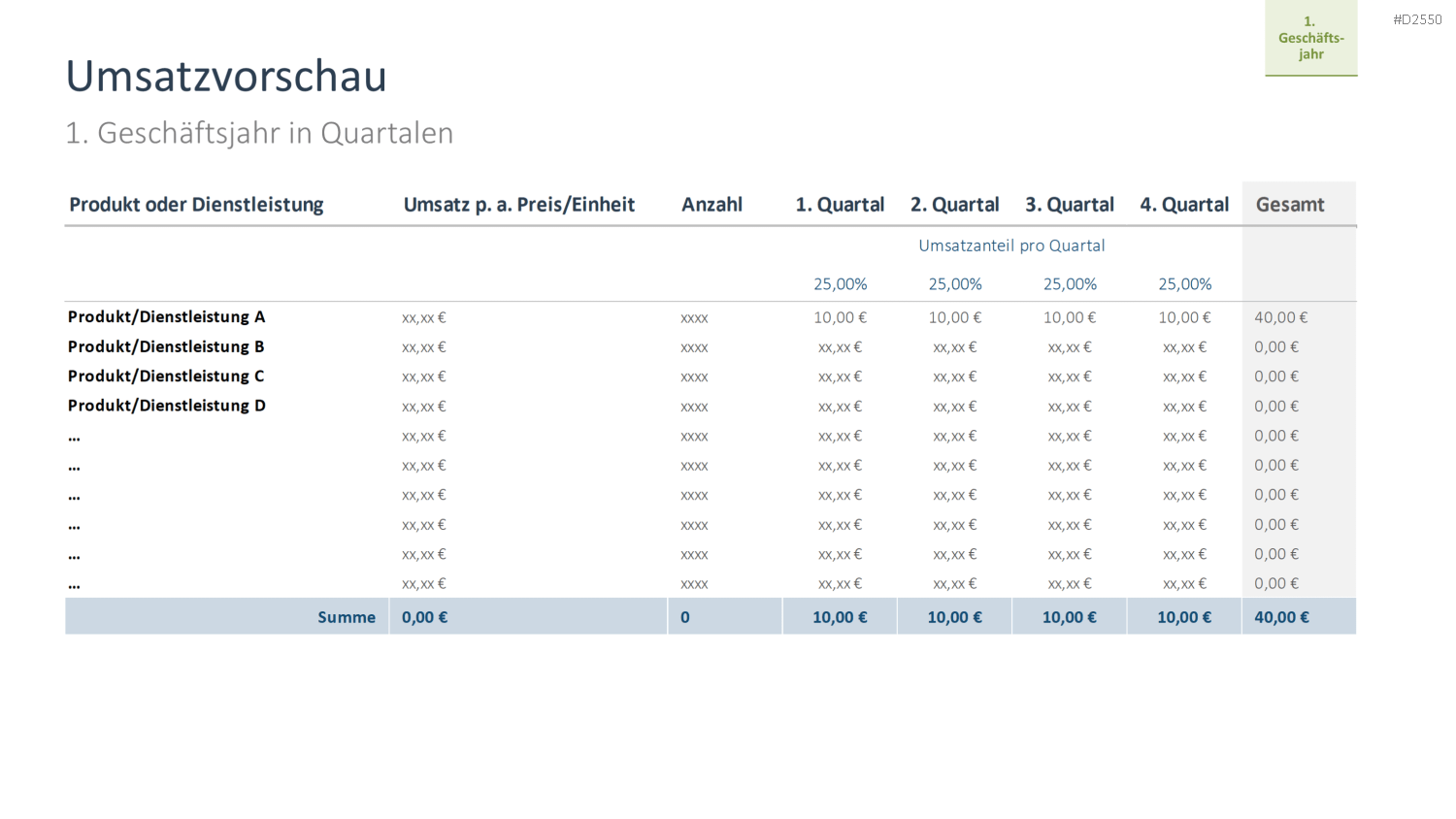Businessplan PowerPoint-Vorlage