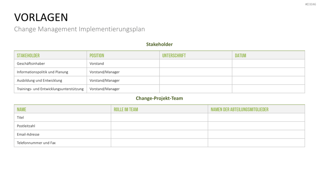 Change Management Plan PowerPoint-Vorlage