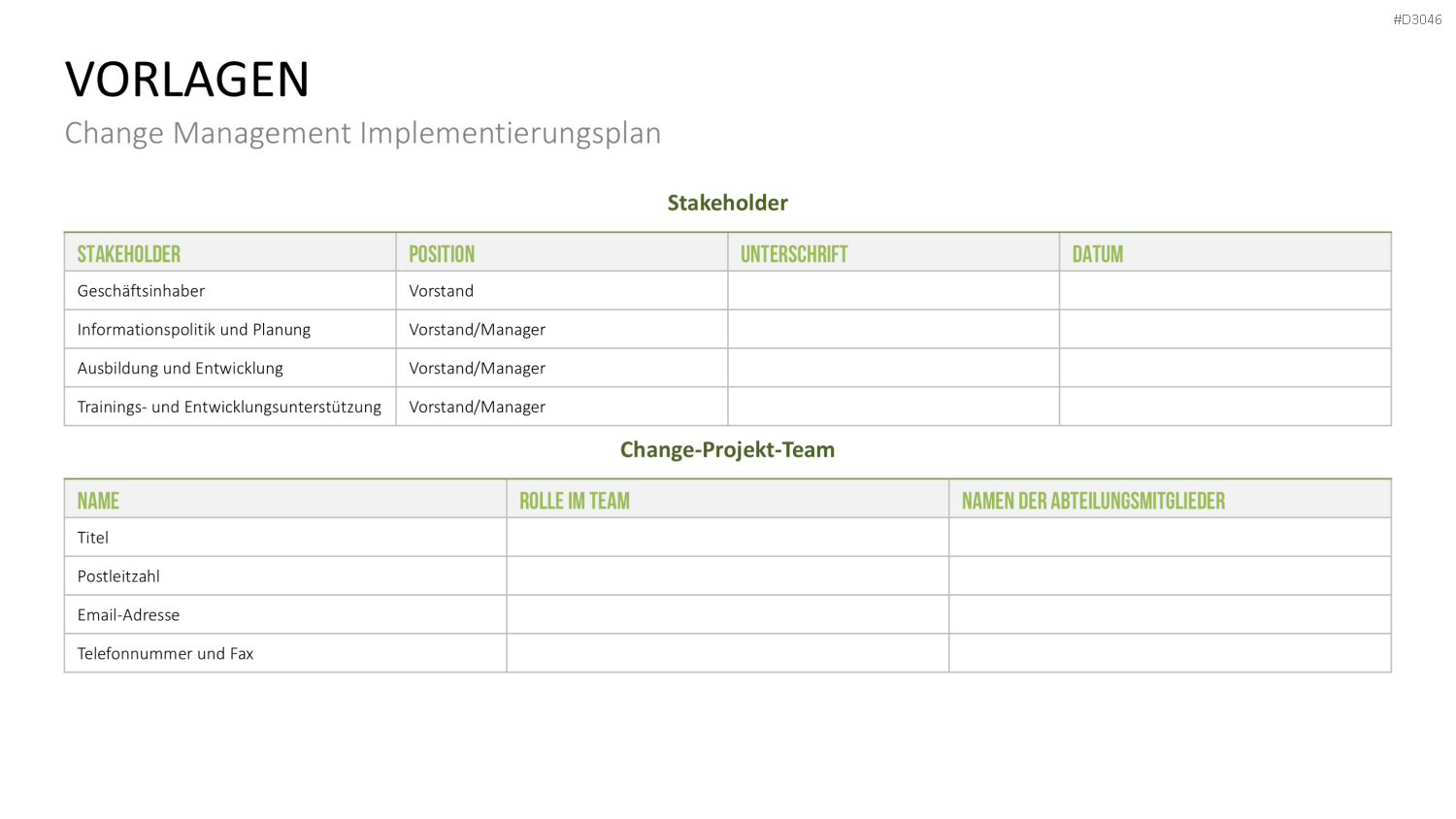 Change Management Plan PowerPoint-Vorlage