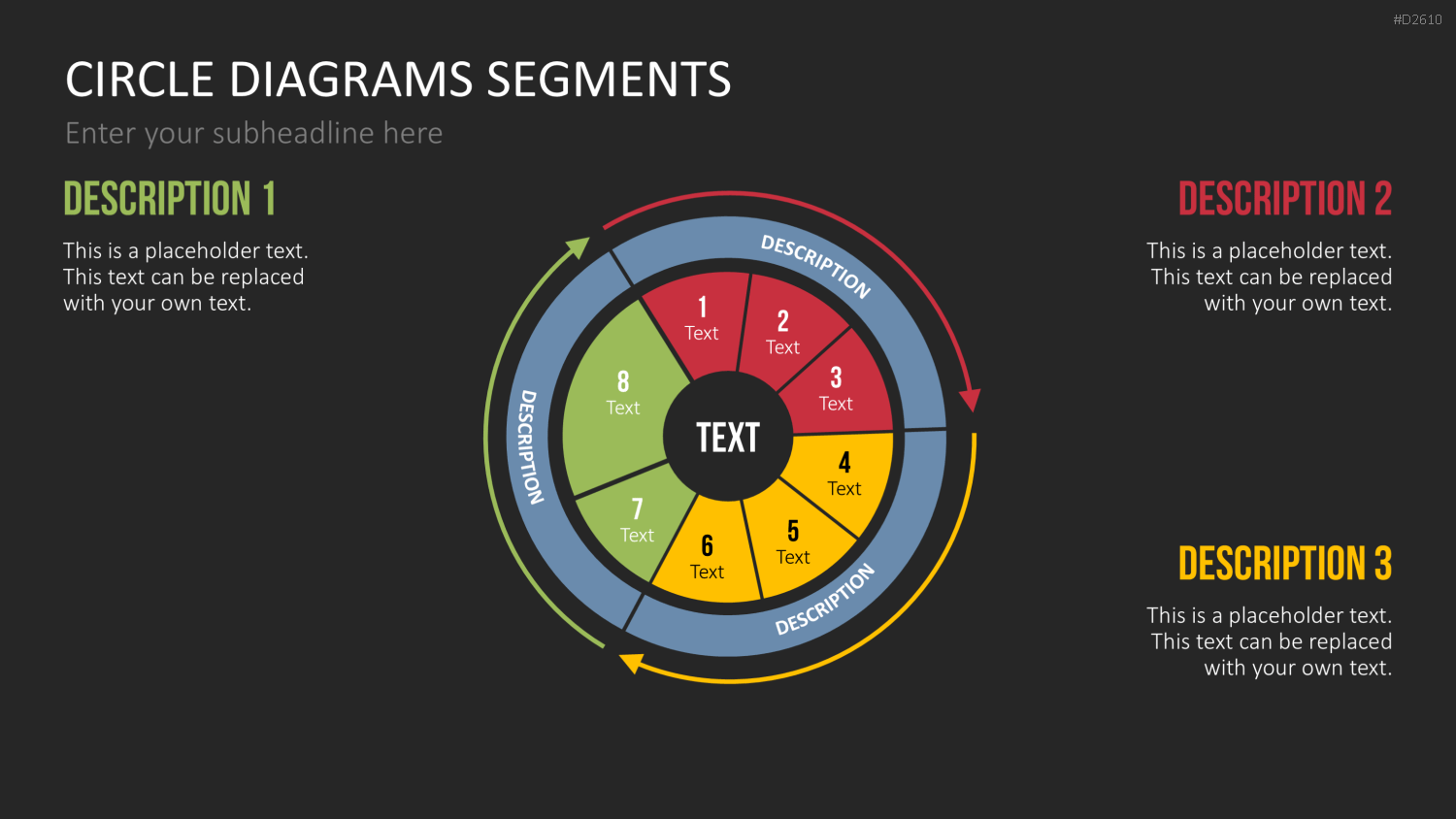 Kreisdiagramme Toolbox PowerPoint-Vorlage
