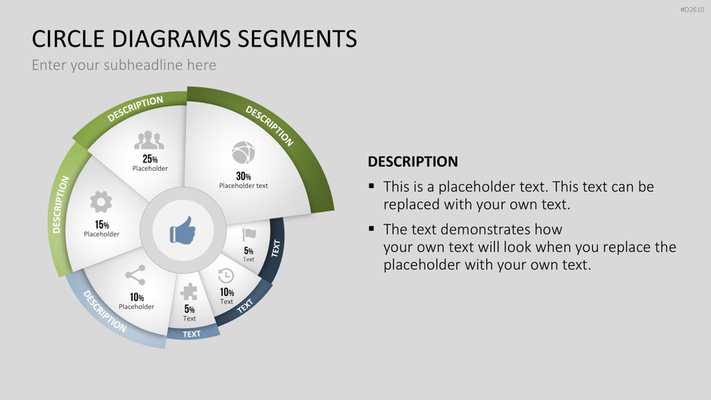 Kreisdiagramme Toolbox PowerPoint-Vorlage