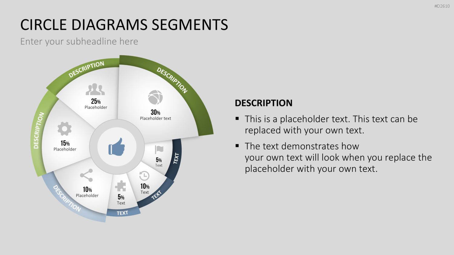 Kreisdiagramme Toolbox PowerPoint-Vorlage