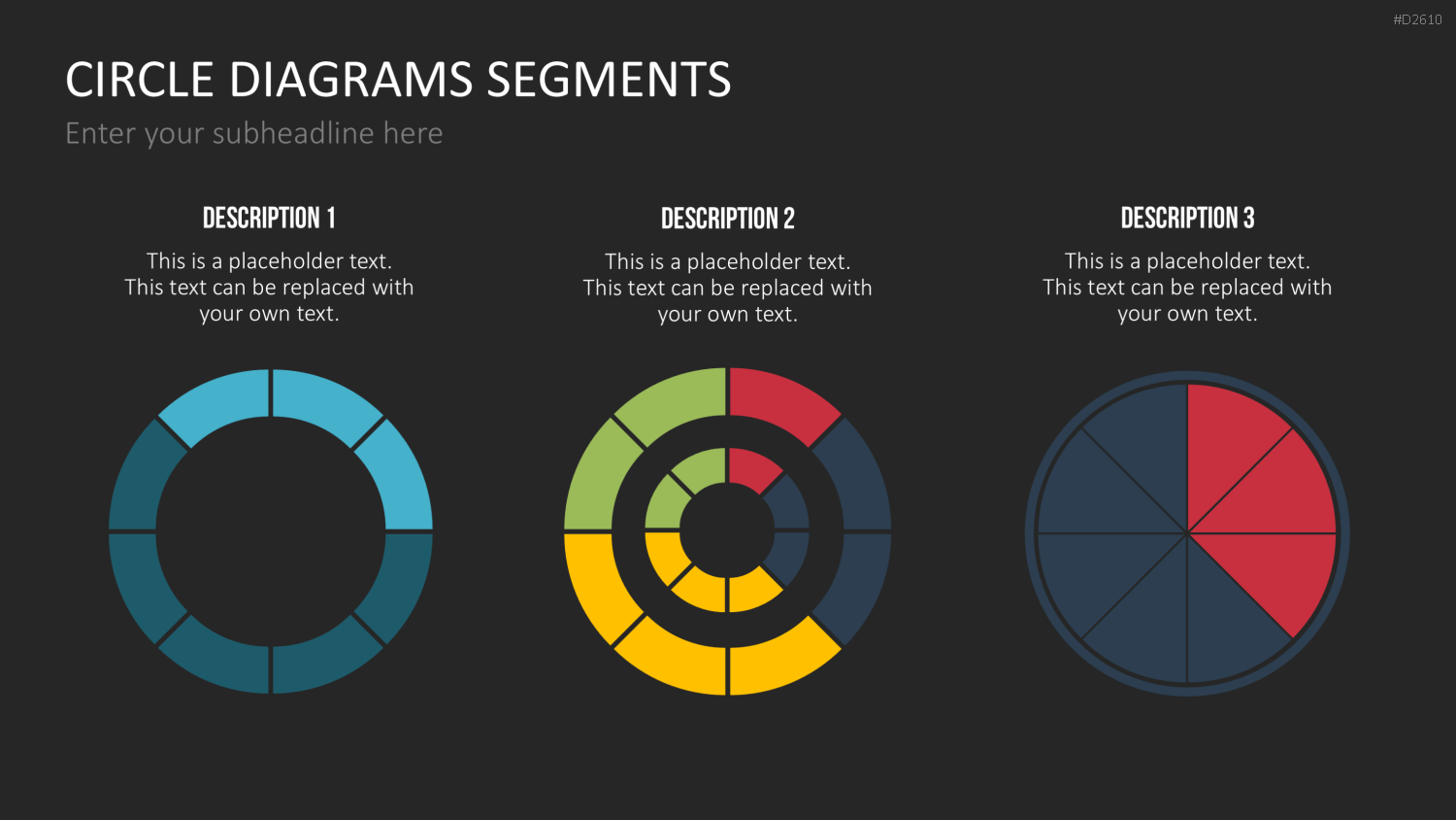 Kreisdiagramme Toolbox PowerPoint-Vorlage
