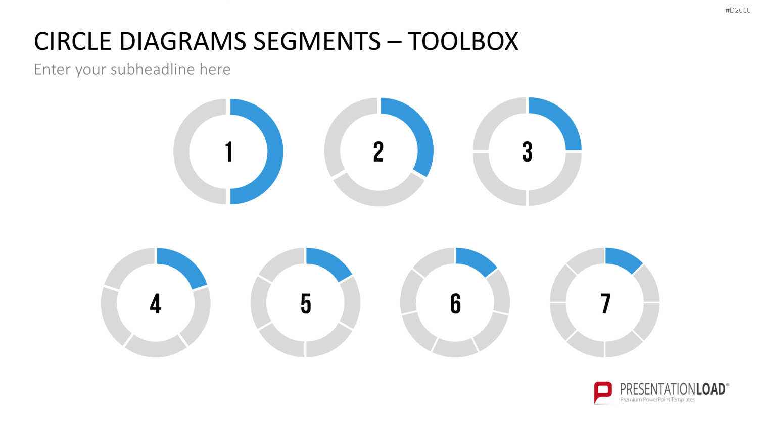 Kreisdiagramme Toolbox PowerPoint-Vorlage