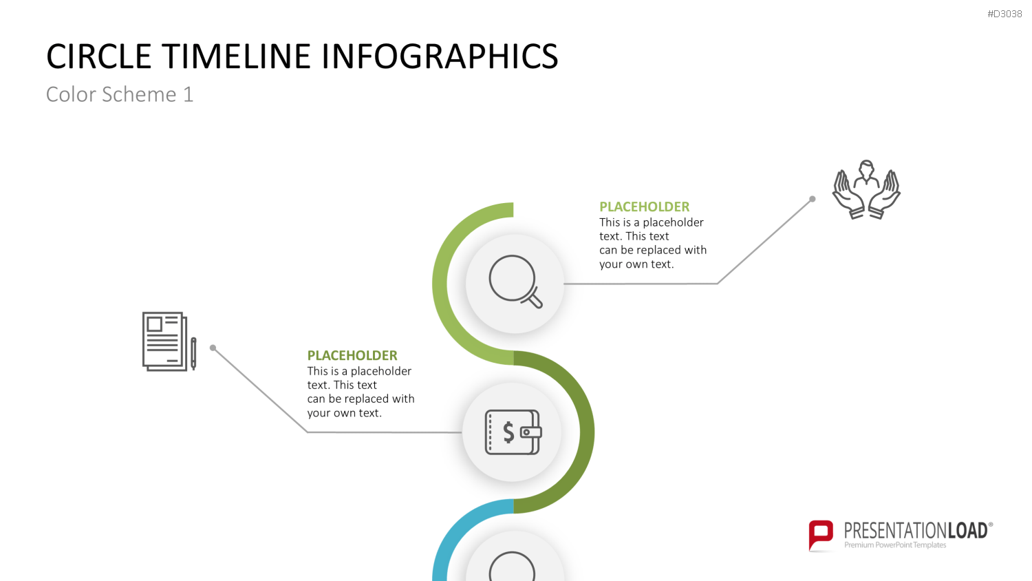 Infografik - Zeitstrahl (Kreise) PowerPoint-Vorlage