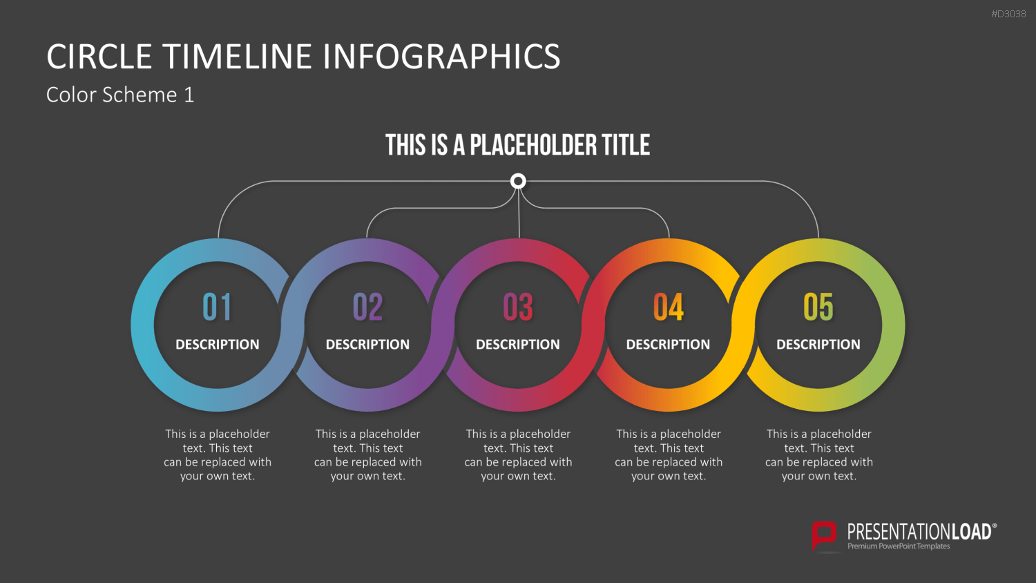 Infografik - Zeitstrahl (Kreise) PowerPoint-Vorlage
