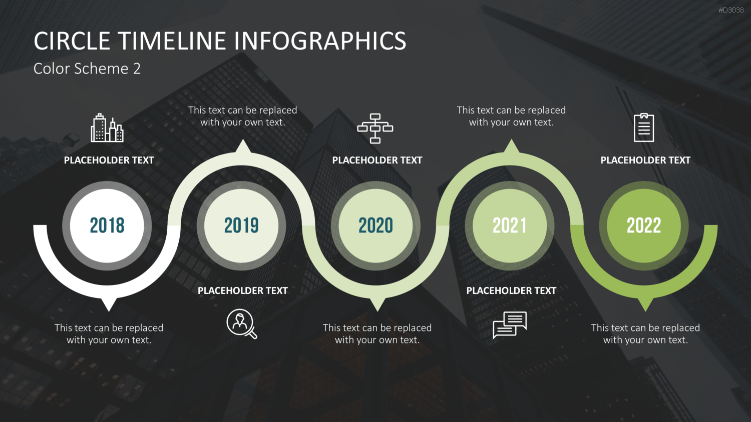 Infografik - Zeitstrahl (Kreise) PowerPoint-Vorlage
