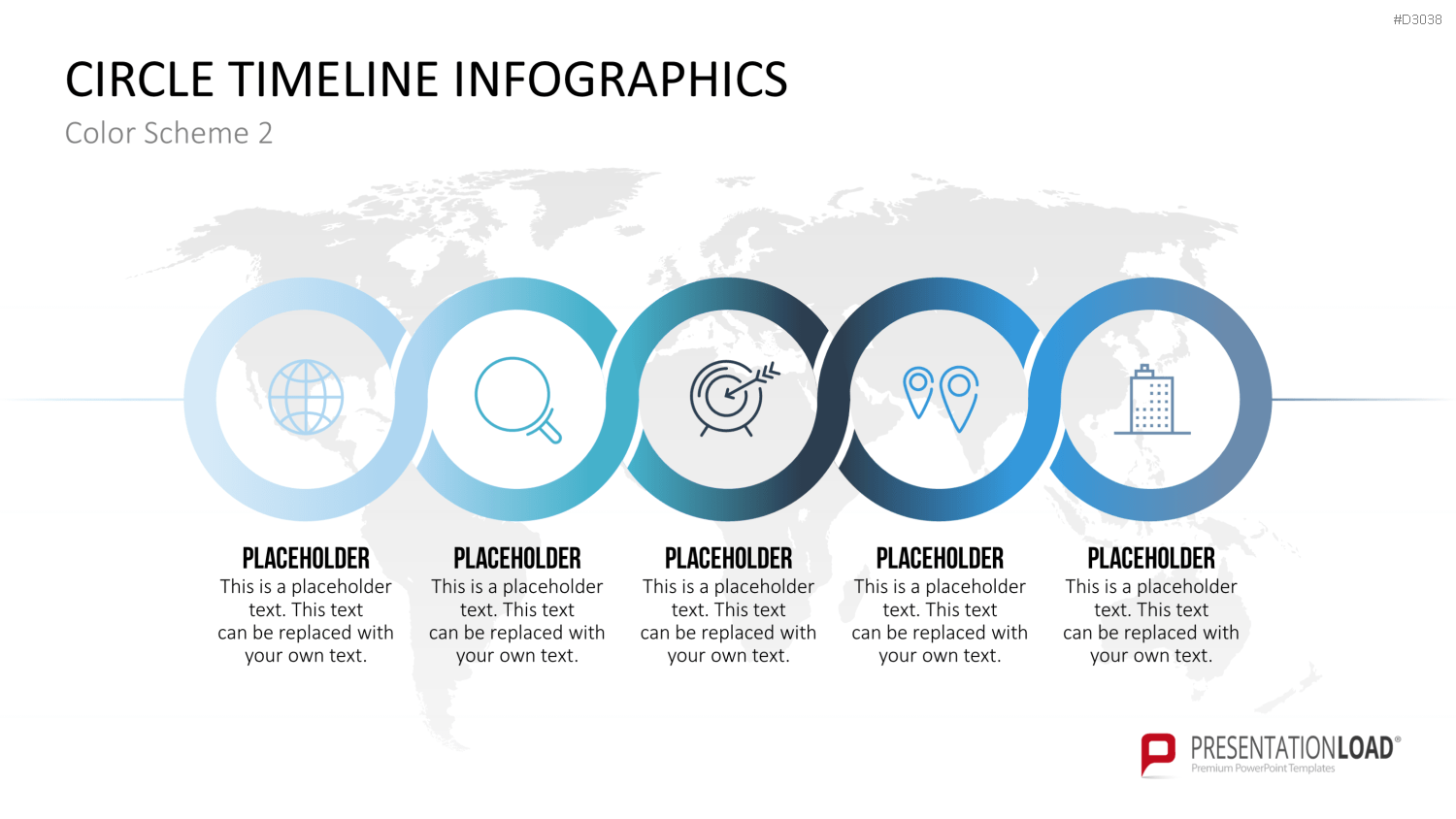 Infografik - Zeitstrahl (Kreise) PowerPoint-Vorlage