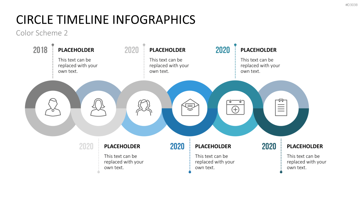 Infografik - Zeitstrahl (Kreise) PowerPoint-Vorlage