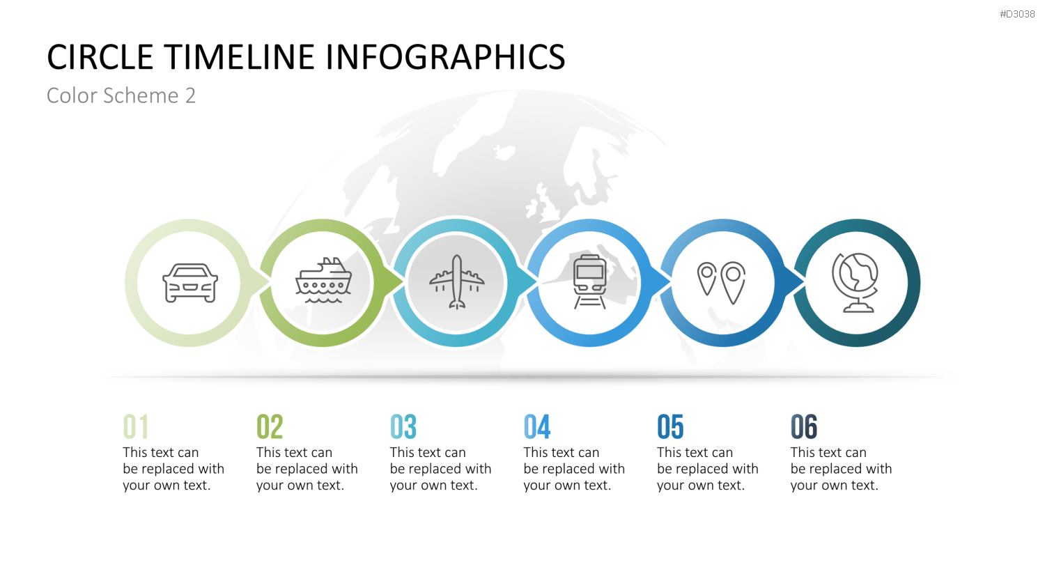 Infografik - Zeitstrahl (Kreise) PowerPoint-Vorlage