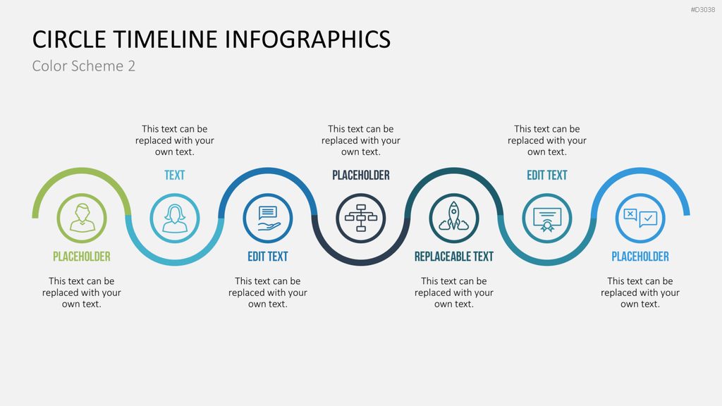 Infografik - Zeitstrahl (Kreise) PowerPoint-Vorlage