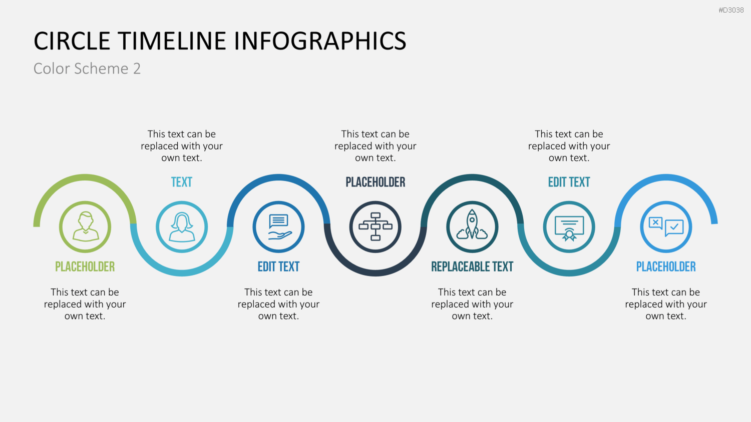Infografik - Zeitstrahl (Kreise) PowerPoint-Vorlage