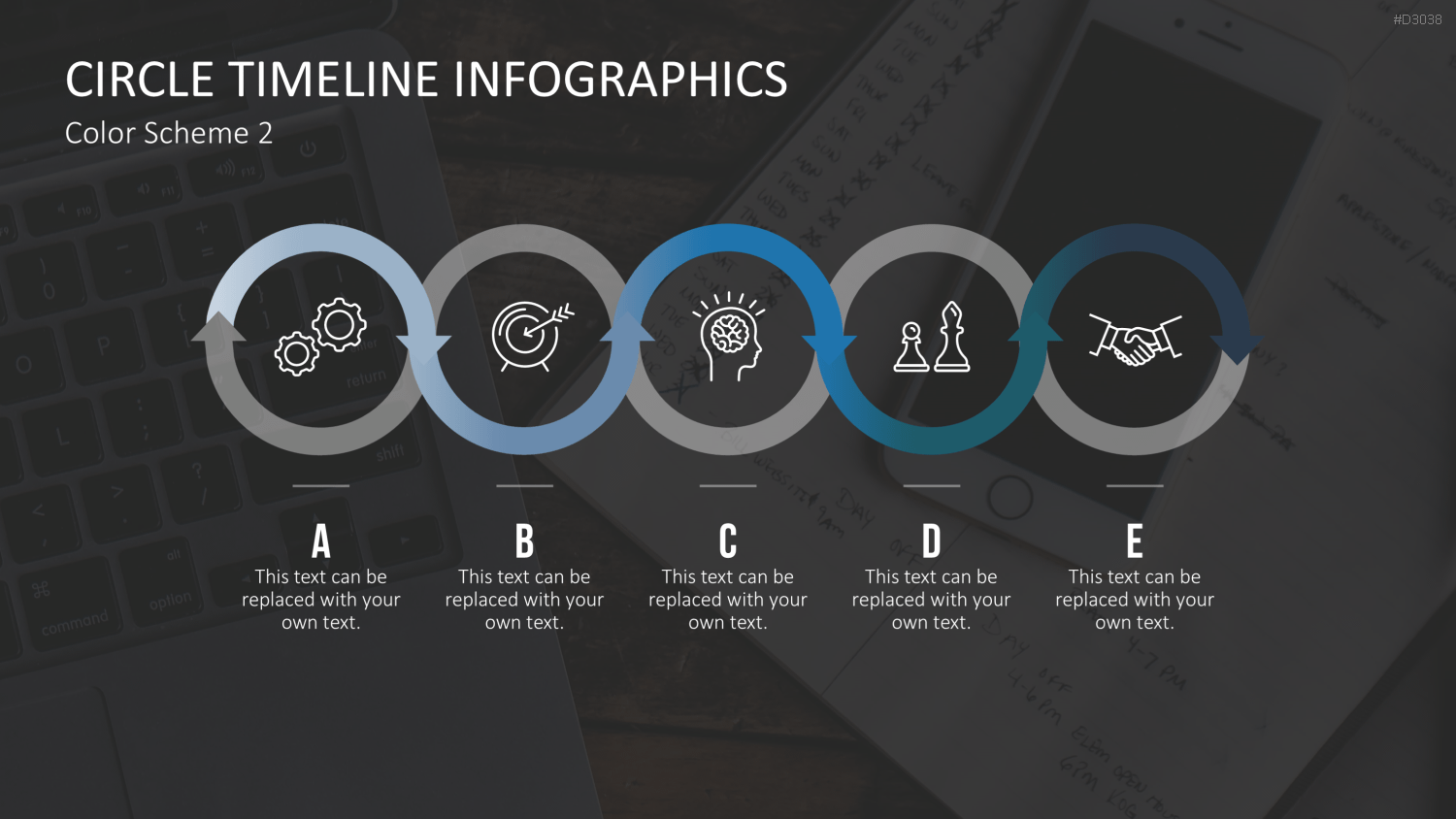 Infografik - Zeitstrahl (Kreise) PowerPoint-Vorlage