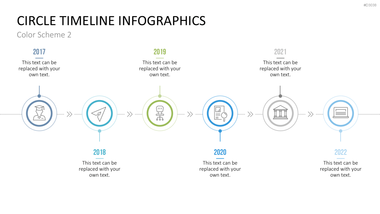 Infografik - Zeitstrahl (Kreise) PowerPoint-Vorlage