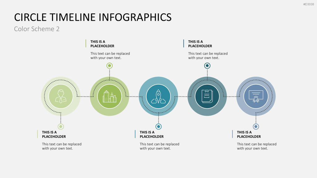 Infografik - Zeitstrahl (Kreise) PowerPoint-Vorlage
